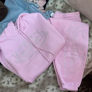 Von Dutch Pink bling Hoodie Set